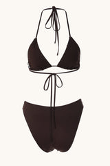 Shell Detail Halter Triangle Bikini Set