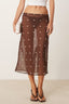 Sheer lka Dot High Waist A Line Midi Skirt