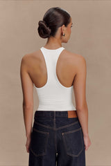 Metal Trim Halter Cutout Chic Tank Top