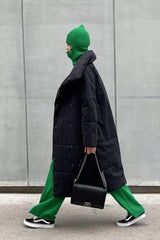 Long Stand Collar Relaxed Quilted Puffer Jacket