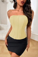 Sexy Solid Corset Crop Top