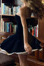 Velvet Bustier A-line Cocktail Dress XS / Black