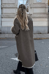 Two Sided Long Faux Fur Overcoat