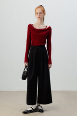 Burgundy Mock Two Piece Knit Top