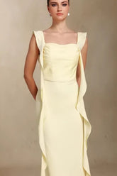 Elegant U Neck Sash Maxi Mermaid Prom Dress
