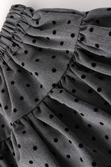 Polka Dot Black Belted Tulle Mini Skirt