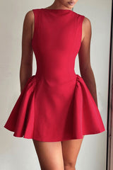 Solid Sleeveless Backless Bodycon Cocktail Dress