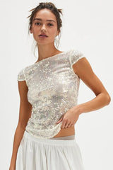 Sequin Backless Pullover Tank Top