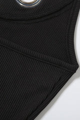 Halter Cut Out Top Slim Fit Straight Leg Pants Set