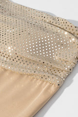 Sequin Sash Strapless Gown Dress