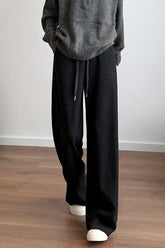 Fleece Lined Wool Blend Knit Pants
