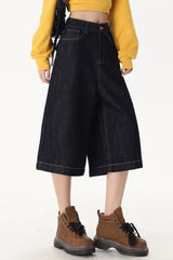 Vintage High Waist Cropped Wide Leg Jeans