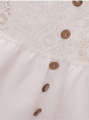 Lace V Neck Ruffle Mini Boho Dress