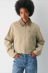 Cropped Utility Workwear Jacket S / Khaki