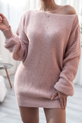 Casual Knit Off Shoulder Sweater Dress
