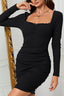 Black Lace Bodycon Cocktail Dress S / Black