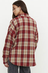 Vintage Plaid Relaxed Fit Blouse