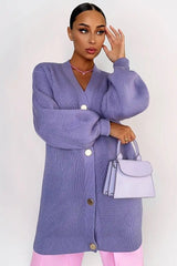 Solid Color Relaxed Knit Cardigan