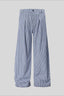Blue Plaid Pleated Wide Leg Pants