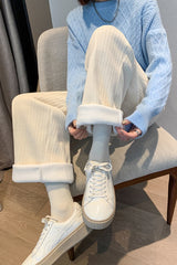 High Waist Corduroy Knit Pants