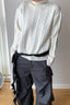Cropped Ribbed Turtleneck Knit Sweater