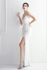 Intricate Beadwork Figure Hugging Gown Formal Dress
