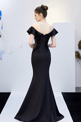 Elegant Off Shoulder Bodycon Formal Dress S / Black