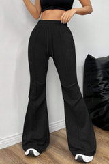 Solid Color Flare Casual Sweat Pants