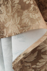 Gold Floral Print Satin Maxi Mermaid Prom Dress