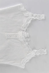 Simple Lace Cami Top Two Piece Shorts Set