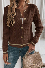 Brown Tweed Heavyweight Cardigan S / Brown