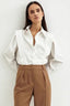 Elegant Structured Shoulder Blouse