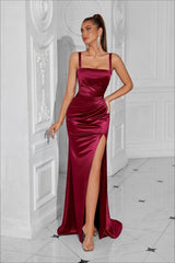 Satin Split Bodycon Party Dress