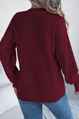 Knitted Long Sleeve Loose Single Breasted Cardigan