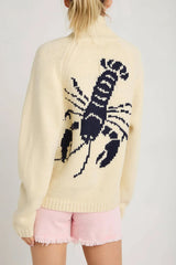 Lobster Print Knit Cardigan