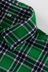 Relaxed Fit Mid Length Plaid Blouse