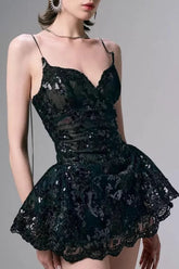 Lace Spaghetti Strap Mini Dress