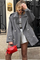 Casual Wool Blend Blazer Coat Grey / S coats