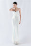 Boned Sequin Embroidered Formal Dress S / White