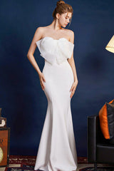 Elegant Bustier Mermaid Formal Dress S / White