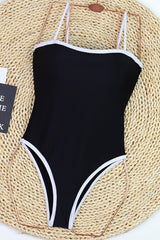 Minimalist Black White One Piece Swimwear