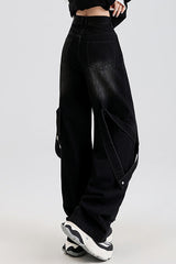 Vintage Washed Patchwork Jeans