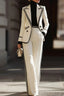 Structured Double Breasted Two Piece Blazer Casual Pants Set