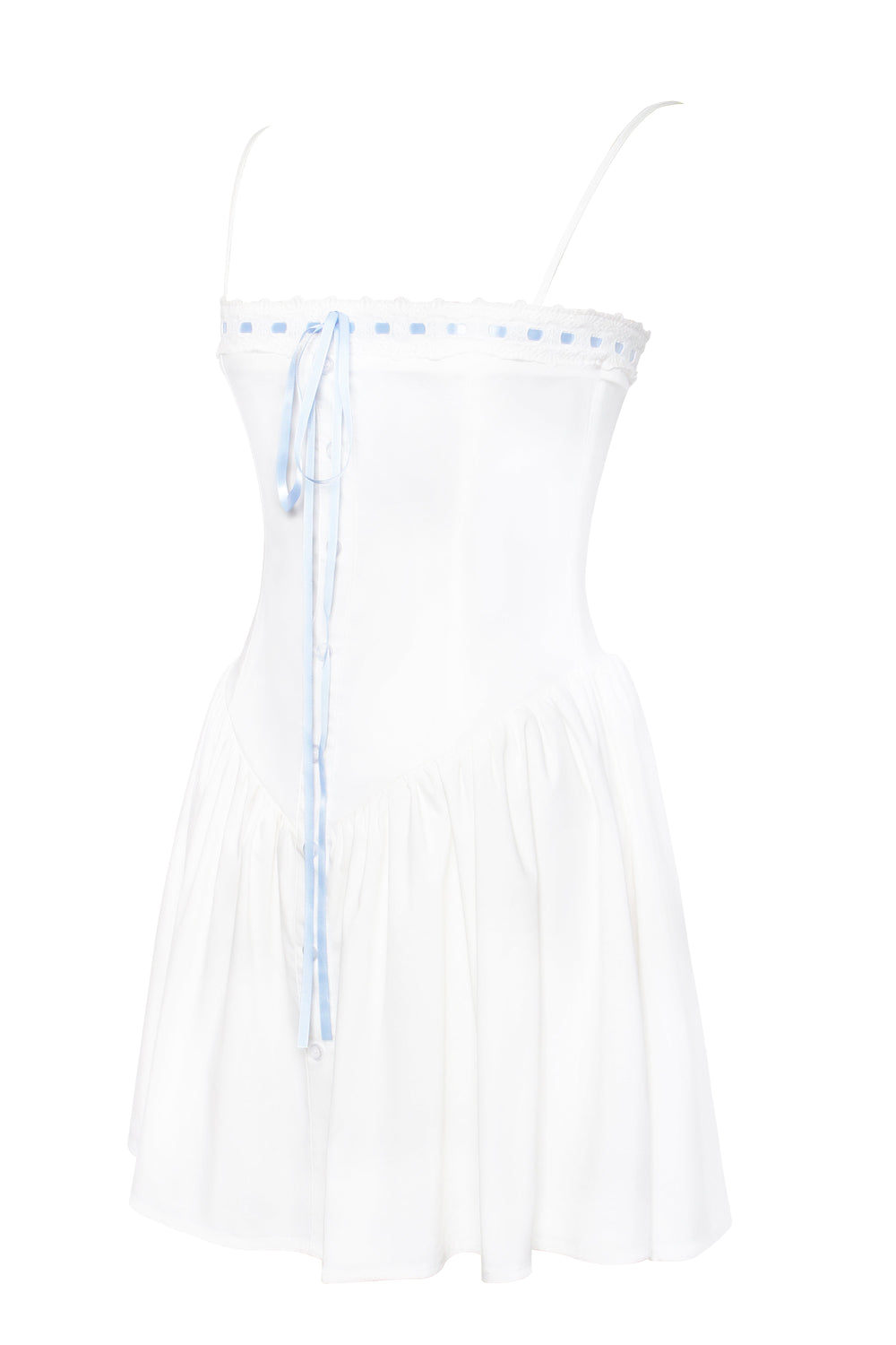 Malia Drop Waist Corset Graceful Lace Up Back Mini Dress Dresses