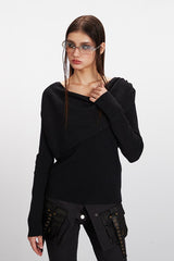 Cowl Neck Chic Fitted Knit Top