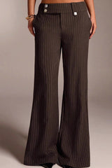 Chic Stripe Straight Wide Leg Pants