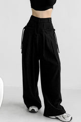 Casual High Waist Fluid Wide Leg Pants