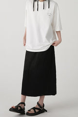 Cotton Bow Print Minimalist Short Sleeve Tee