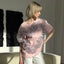 3D Love Flower Cotton T Shirt Pink / S