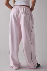 Long Embroidered Relaxed Knit Pants